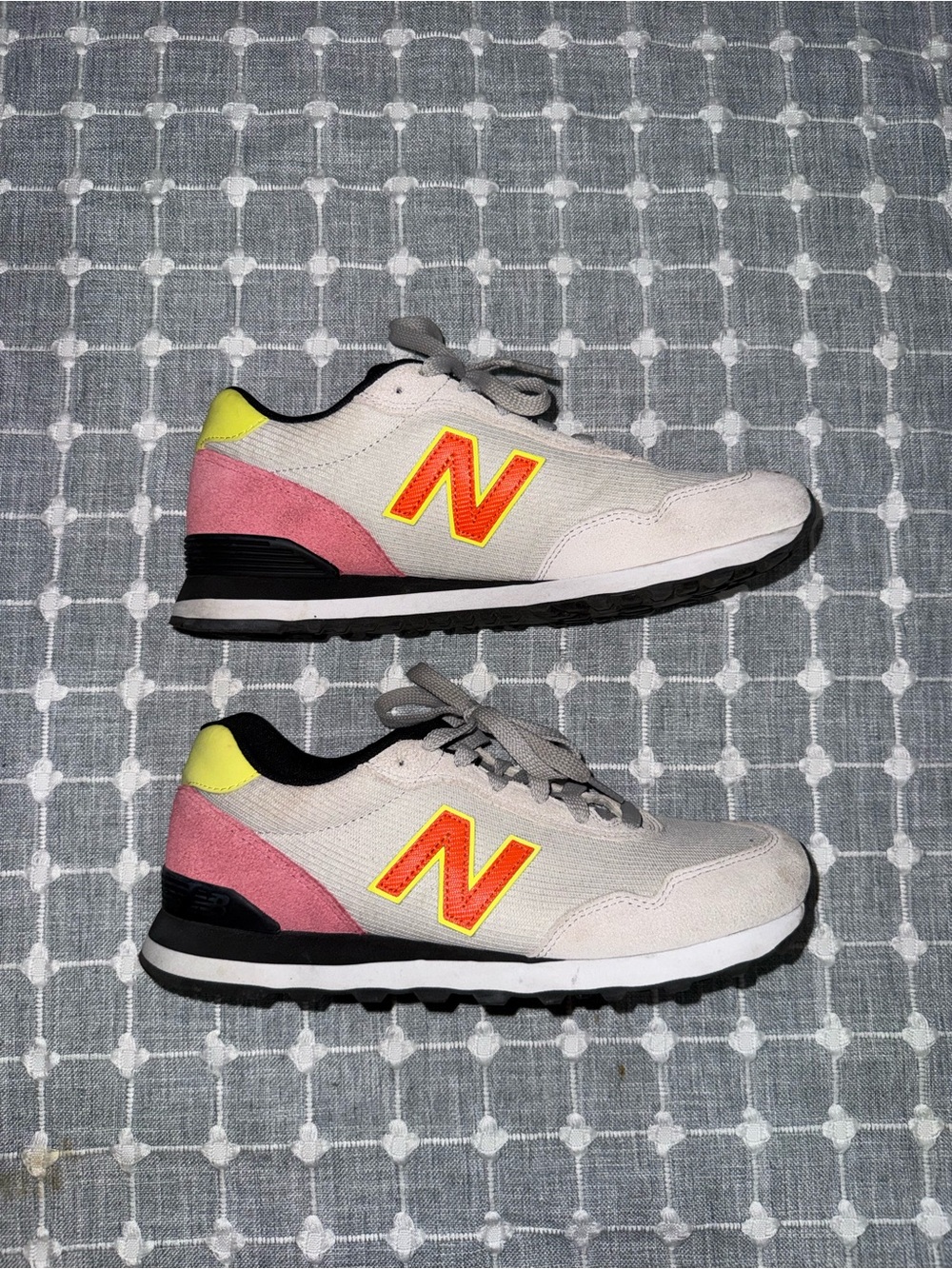 New Balance Sneakers with Orange & Yellow Accents